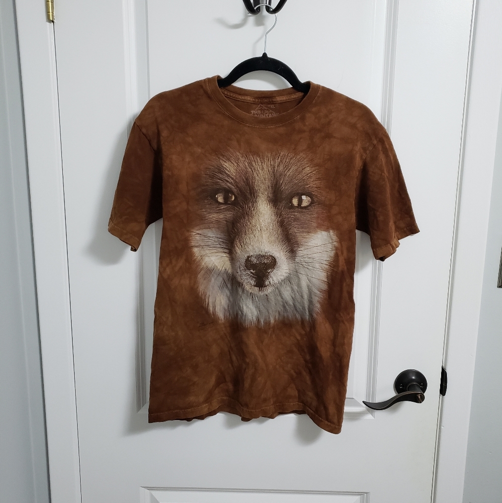 The Mountain Brown Fox Face Short Sleeve Tee